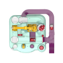 Rennstrecke 20 x 20 x 15 cm Mechanische interaktive Schiene für Kinder Abenteuerspiel ohne Batterien inklusive 2 zufälligen Mini-Autos 2