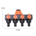 Répartiteur d'eau de jardin pour robinet 4 sorties 17 × 12 cm répartiteur de tuyau avec vannes pour régulation du débit système d'irrigation connexion de tuyaux 2