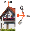 Repelent solar pentru păsări 360° cu energie eoliană Funcție vocală și reflexivă repelent exterior pentru dăunători Dispozitiv de grădină 2