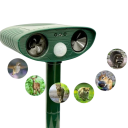 Repelent ultrasonic pentru animale cu alimentare solară 37.5 x 15 cm ABS verde rezistent la apă pentru grădină 2