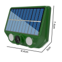 Repelente solar ultrasónico para animales, 94 × 74 × 30 mm, resistente al agua, IP66, luz LED, antigatos, perros, ratones y pájaros, sensor 5