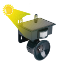 Repelente ultrasónico de animales con sensor de movimiento panel solar frecuencia ajustable 12–30 kHz plástico azul oscuro para jardín 4