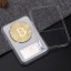 Replika bitcoinové mince 4 cm v průhledném pouzdru Pozlacená pamětní mince Bitcoin Sběratelská mince v plastové krabičce 5,8 x 8,4 cm 4