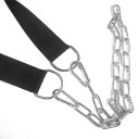 Reposacabezas de refuerzo con cadena metálica y acolchado de neopreno para entrenamiento de cuello y nuca en fitness o rehabilitación. 2