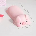Reposamuñecas ergonómico en forma de cerdo 125 x 60 mm Acolchado de silicona Diseño bonito Apoyo para la mano mientras escribe y trabaja en la computadora 2
