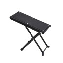 Reposapiés de guitarra regulable en altura Reposapiés metálico plegable 4 posiciones Almohadilla negra antideslizante 25,4x10,2 cm 1