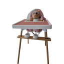 Repose-pieds en bambou naturel 50 x 8 x 2 cm pour chaise haute d'enfant avec patins antidérapants et encoches 6 x 2,5 cm 3