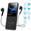 Reproductor MP3 MP4 negro con Bluetooth 4.0, radio FM, grabadora, libros electrónicos, compatible con tarjetas de memoria de hasta 128 GB, mini reproductor para deportes 2