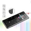 Reproductor MP3 MP4 negro con Bluetooth 5.0 Pantalla de 1,8&quot; Radio FM Ranura para tarjetas SD de hasta 128 GB Control táctil Vídeo Libros electrónicos 3