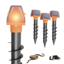 Répulsif solaire pour animaux à double face avec piquet spiral pour le sol 200 m étanche avec lumière LED et interrupteur contre les souris 5