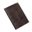 Resefodral för dokument med genomskinliga plastfickor Fodral för id-kort och kort i PU-läder Vintage utseende Guldiga hörn Mått 13 x 9,5 cm 3