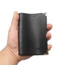 Resefodral för dokument med genomskinliga plastfickor Fodral för id-kort och kort i PU-läder Vintage utseende Guldiga hörn Mått 13 x 9,5 cm 7