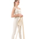 Resistance Band 200 x 15 cm Thickness 0.55 mm Strong Resistance 11.3 kg Beige Band for Strength Training and Stretching for Home Workouts 5