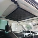 Rețea de plafon pentru mașină 80x55 cm rețea de depozitare neagră pentru plafon organizator de bagaje cu fermoar și catarame pentru interiorul vehiculului 6