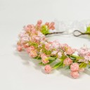 Réti koszorú hajba Univerzális méret tüll fátyollal Apró virágok és levelek Természetes esküvői fejdísz 2