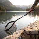 Retino telescopico per pesci Testa pieghevole e asta a tre sezioni 120 cm Rete da pesca con manico in schiuma e moschettone Per la pesca 8