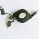 Retractable Data Cable USB to Micro USB / USB-C / Lightning 2
