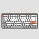 Retro Bluetooth tangentbord med runda tangenter Färgade Esc- och Enter-tangenter Engelskt QWERTY-layout Drivs av AAA-batterier Plast ABS 2
