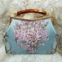 Retro damehåndtaske med blomster 5