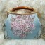 Retro-Damenhandtasche mit Blumen 5