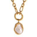 Retro Halskette 50 cm Edelstahl Eleganter Damenschmuck Vintage Design Glänzende Kette Geschenkaccessoire Für den Alltag 2