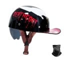 Retro motocyklová půlhelma s kšiltem Zasouvací vnitřní sluneční clona a šátek Velikost L 59-60 cm Skořepina ABS 700 g Pro motorkáře 7