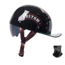 Retro motocyklová půlhelma s kšiltem Zasouvací vnitřní sluneční clona a šátek Velikost XL 61-62 cm Skořepina ABS 700 g Pro motorkáře 6