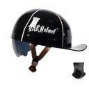Retro motocyklová půlhelma s kšiltem Zasouvací vnitřní sluneční clona a šátek Velikost XL 61-62 cm Skořepina ABS 700 g Pro motorkáře 2