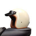 Retro motorcykelhjälm av ABS-material Snygg hjälm med säkerhetsstängning Vintage design Ventilation Bekvämt foder Motorcykelutrustning 2