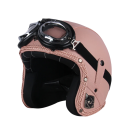 Retro motorhelm met bril Klassiek design met leren details Beschermende helm van ABS-materiaal voor motorrijden 2