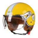 Retro Motorradhelm mit zu öffnendem Visier ABS Schutzhelm zum Roller- oder Motorradfahren Stylischer Vintage Helm 7