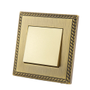 Retro nástěnný vypínač osvětlení s prázdným panelem 86 × 90 mm, kovový rám ze zinkové slitiny, antik bronz, do bytu i hotelu 2