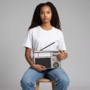Retro rádio 9,3 x 14,5 x 6,3 cm FM AM i SW s Bluetooth a MP3 z TF karty i USB s AUX vstupem a solárním nabíjením ve stříbrné barvě 7