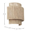 Retro Ratanová Pletená Nástenná Lampa Válcové Boho Stínidlo 25 x 12 x 23 cm E27 Závit Prírodná Farba Do Obývacej Izby a Spálne 3