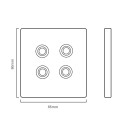 Retro schakelaar voor licht 4-voudig wisselstroom, 86 × 86 mm, geborsteld roestvrij staal, vintage messing schakelaars, goud, voor appartement en huis 2