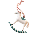 Retro set van 2 stuks metalen kersthangertjes schommelpaarden Handgeschilderde hangdecoraties voor de boom Klassiek feestelijk motief 2