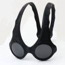 Retro športové okuliare UV400 PC šošovky TR+Metal rám Čierne obrúčky Nepravidelný zrkadlový dizajn Unisex 2