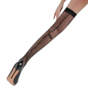 Retro stehenní punčochy dámské se zadním švem, univerzální velikost, délka 78 cm, nylon, krajkový protiskluzový lem, na svatbu i denní nošení 8