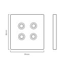 Retro Toggle Light Switch 4-Gang Double Pole, 86 × 86 mm, Brushed Stainless Steel, Vintage Brass Toggle Switches, Gold, Suitable for Flats and Houses 2
