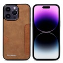 Retro tok iPhone 17 Kárty tartó hátizsák Műbőr TPU Védőtok elegáns vintage megjelenéssel 6