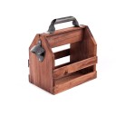 Retro træflaskeholder med oplukker 3