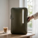 Reusable Vacuum Storage Bag for Clothing Compression 55 L, Waterproof Nylon 70D with TPU, Olive, for Travel in Suitcase or Backpack 4