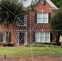 Reuzen katoenen spinnenweb, rekbaar spinnenweb voor huisdecoratie, Halloween-decoratie, Halloween-decoratie voor buiten, katoenen rekbaar spinnenweb voor huis, 1,5 m 2