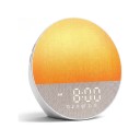 Réveil lumineux avec simulation de lever de soleil haut-parleur Bluetooth 30 sons et bruit blanc 10 couleurs de lumière Minuteur d'endormissement 3