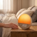 Réveil lumineux avec simulation de lever de soleil haut-parleur Bluetooth 30 sons et bruit blanc 10 couleurs de lumière Minuteur d'endormissement 5