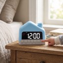 Réveil lumineux pour enfants en forme de maison avec lumière nocturne RGB 13,5 x 6,65 x 10,9 cm Réveil par la lumière Deux réveils Protection enfant 5