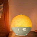 Réveil lumineux rond avec simulation de lever de soleil haut-parleur Bluetooth 5 W 30 sons pour dormir 12 couleurs de lumière Abat-jour en lin Gris 2
