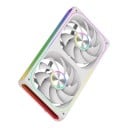 Reversibele ARGB ventilator voor computerbehuizing 240 mm met twee rotoren in een gezamenlijk frame van 28 mm dikte en spiegelverlichting 5 V 1