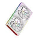 Reversible ARGB Fan for Computer Case 240 mm with Two Rotors in a Joined Frame Thickness of 28 mm and Mirror Lighting 5 V 1