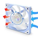 Reversible ARGB Fan for PC Case 120 x 120 x 25 mm with Inverted Airflow and PWM 4pin 12 V in Light Blue 3